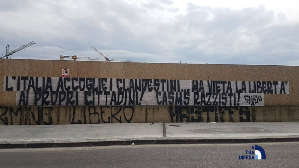 Trasferta Vietata Striscione Polemico Della Curva A L Italia Vieta