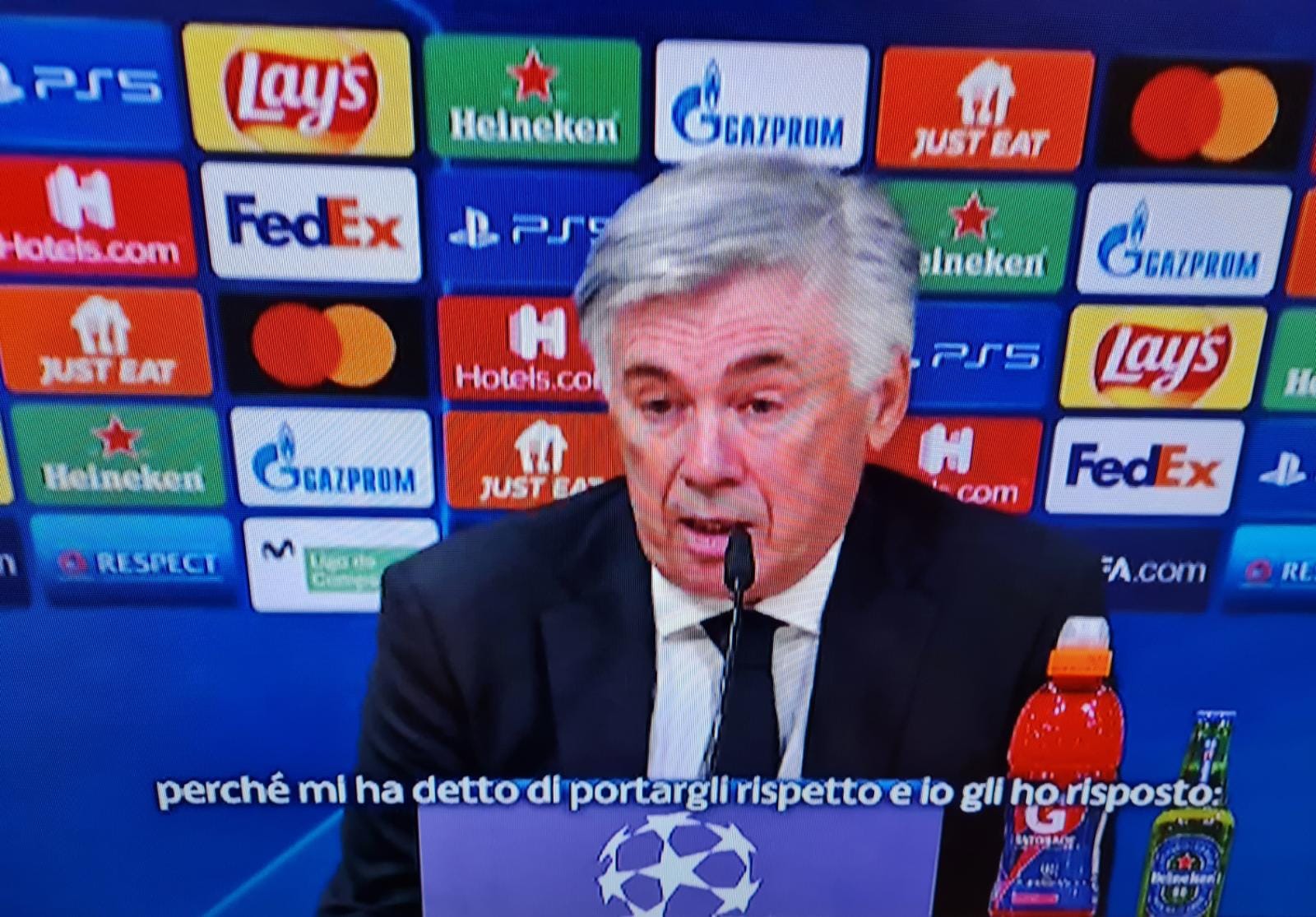 accusations to the referee at the press conference