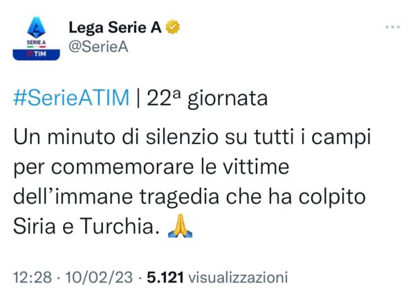 Twitter Serie A Napoli Turchia Siria