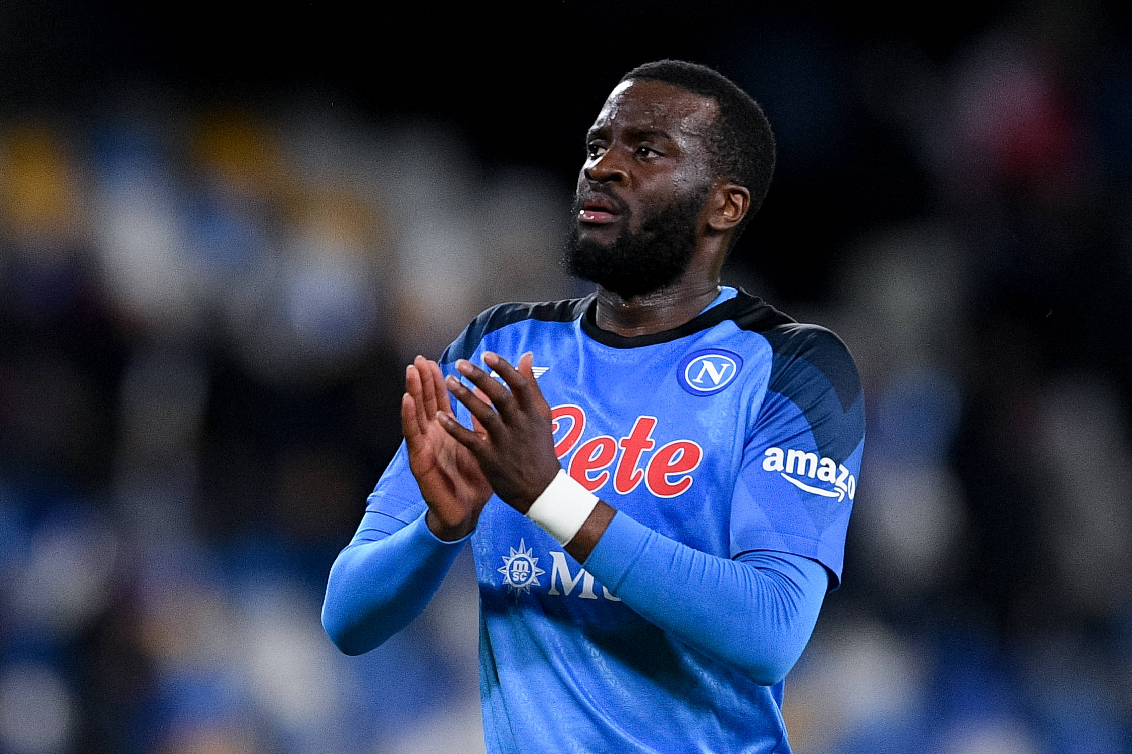 Ndombele in campo durante Napoli-Milan