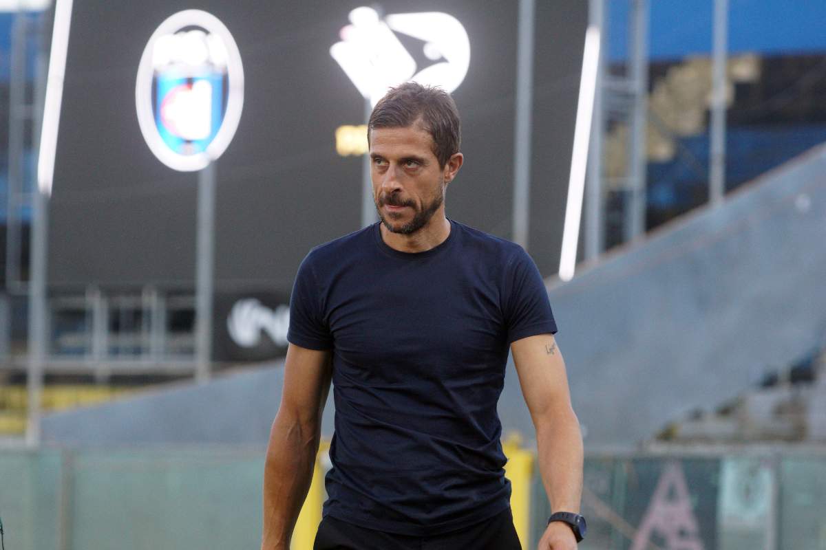 Alessio Dionisi, allenatore del Palermo, in conferenza stampa