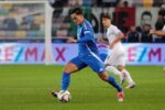 Giacomo Raspadori con la maglia della nazionale italiana