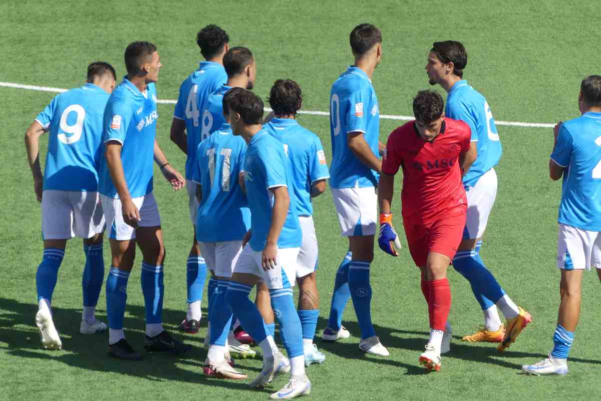 I giocatori del Napoli Primavera