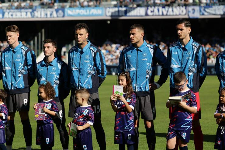 I calciatori del Napoli in campo 