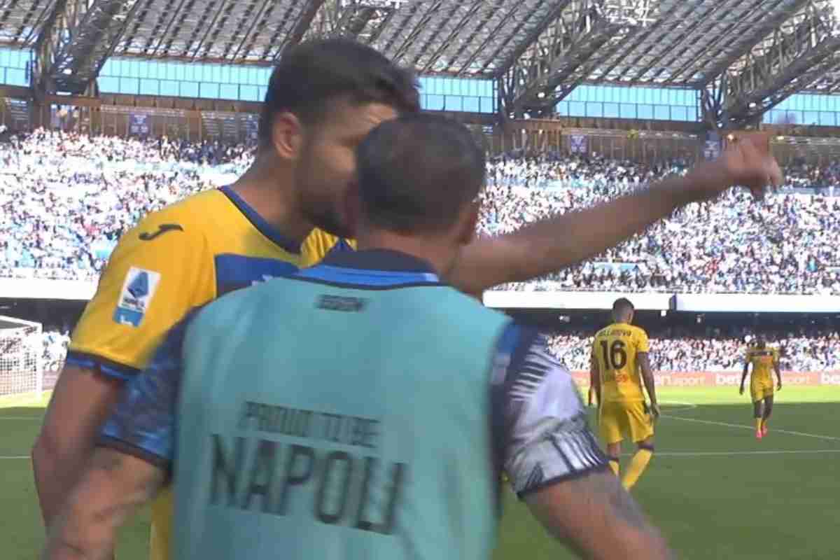 Napoli- Atalanta 0-3, nel finale scontro tra Mazzocchi e Djimsiti 