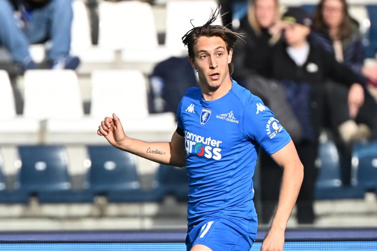 Jacopo Fazzini in campo con l'Empoli 