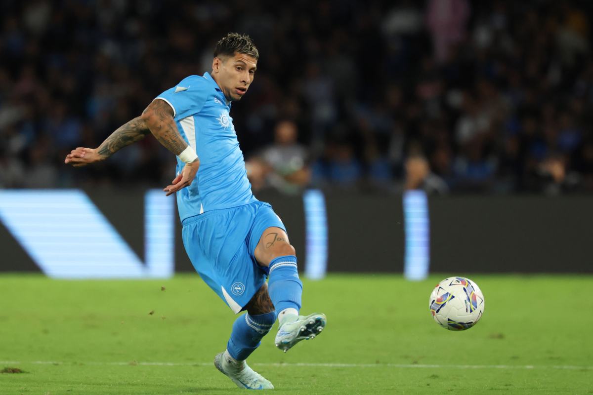 Mathias Olivera in campo al Maradona 