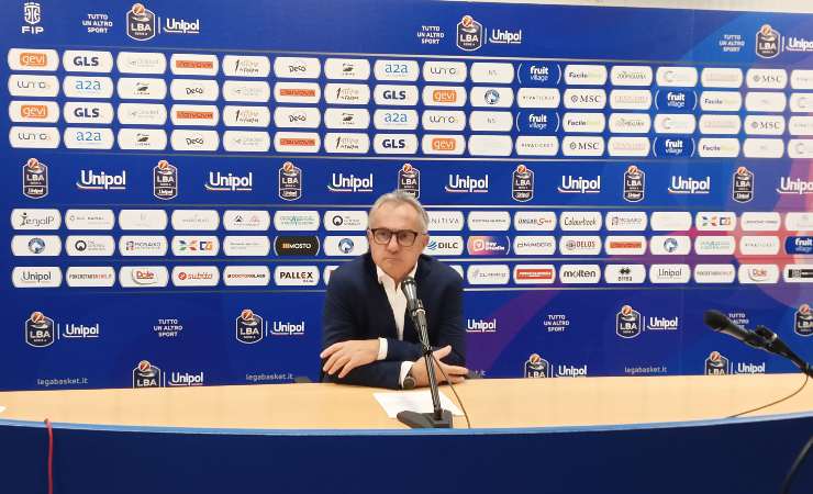 Giorgio Valli in conferenza stampa dopo Napoli-Reggio Emilia