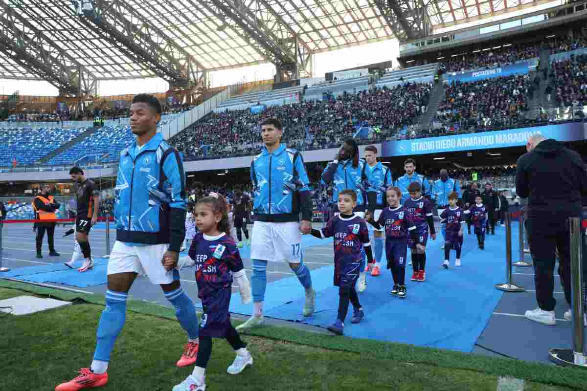 Entrata del Napoli al Maradona