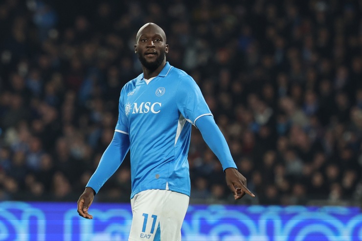 Romelu Lukaku in campo col Napoli 