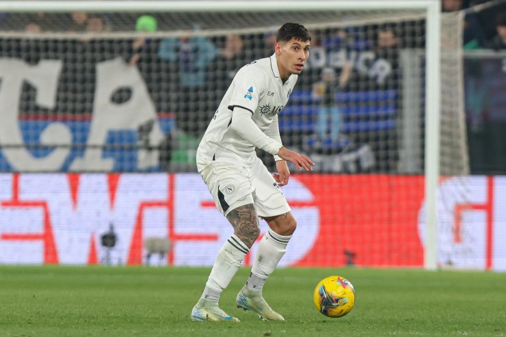 Mathias Olivera in campo col Napoli 