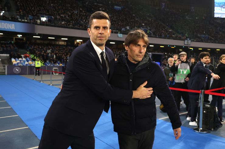 Antonio Conte e Thiago Motta allo stadio Maradona 