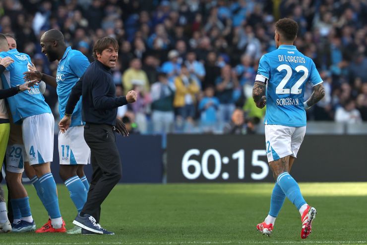 Di Lorenzo con Conte in campo 