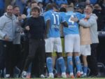 L'esultanza del Napoli al gol di Raspadori in Napoli-Fiorentina