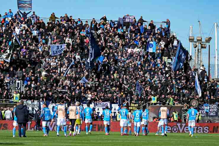 Squadra Napoli al termine del match